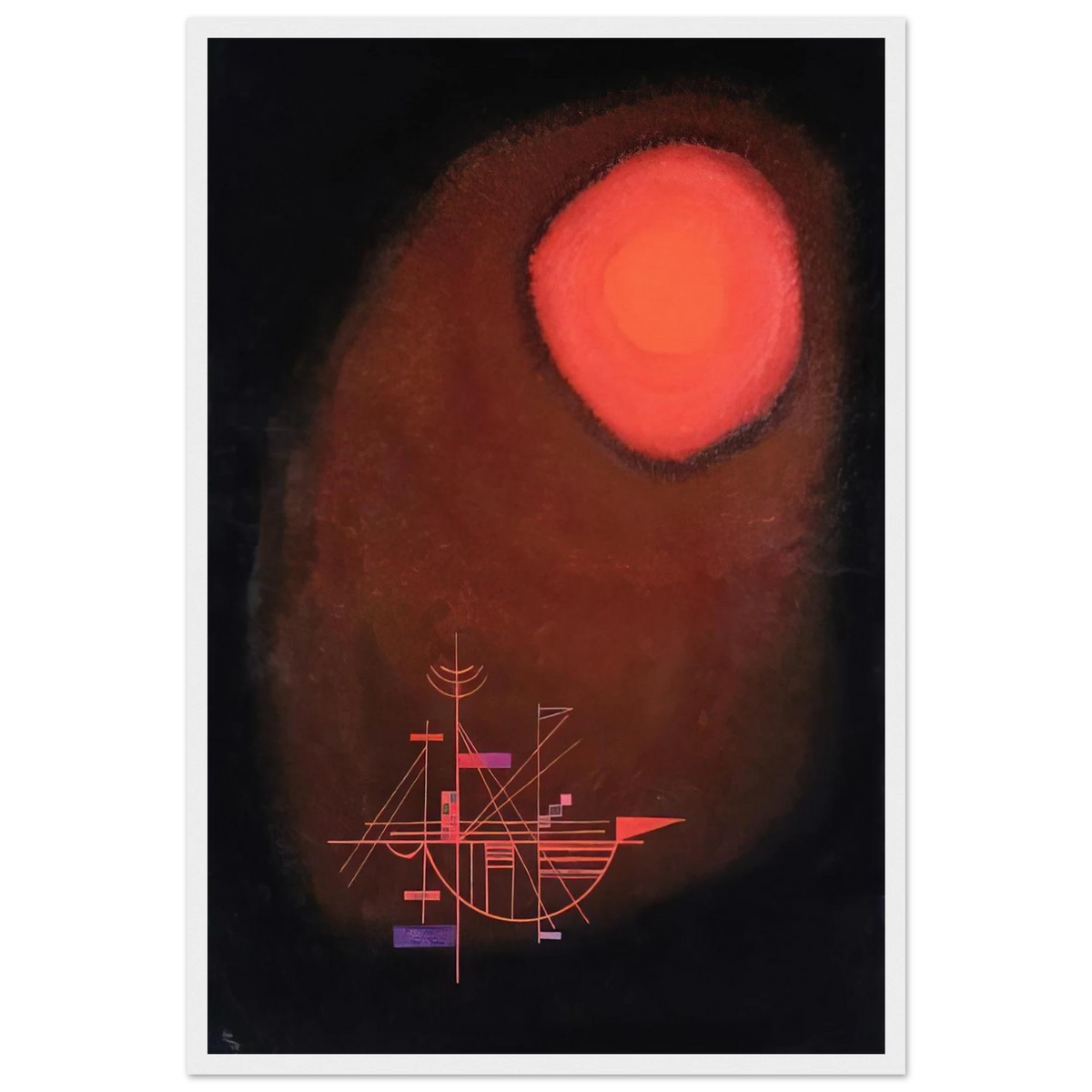 RED SUN AND SHIP Framed Poster | Wassily Kandinsky Framed Prints Wall Art | Wassily Kandinsky Shop