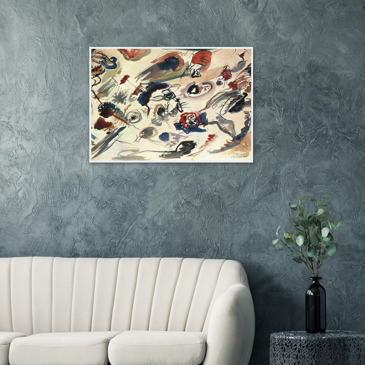 FIRST ABSTRACT WATERCOLOR 1910 Framed Poster | Wassily Kandinsky Framed Prints Wall Art | Wassily Kandinsky Shop