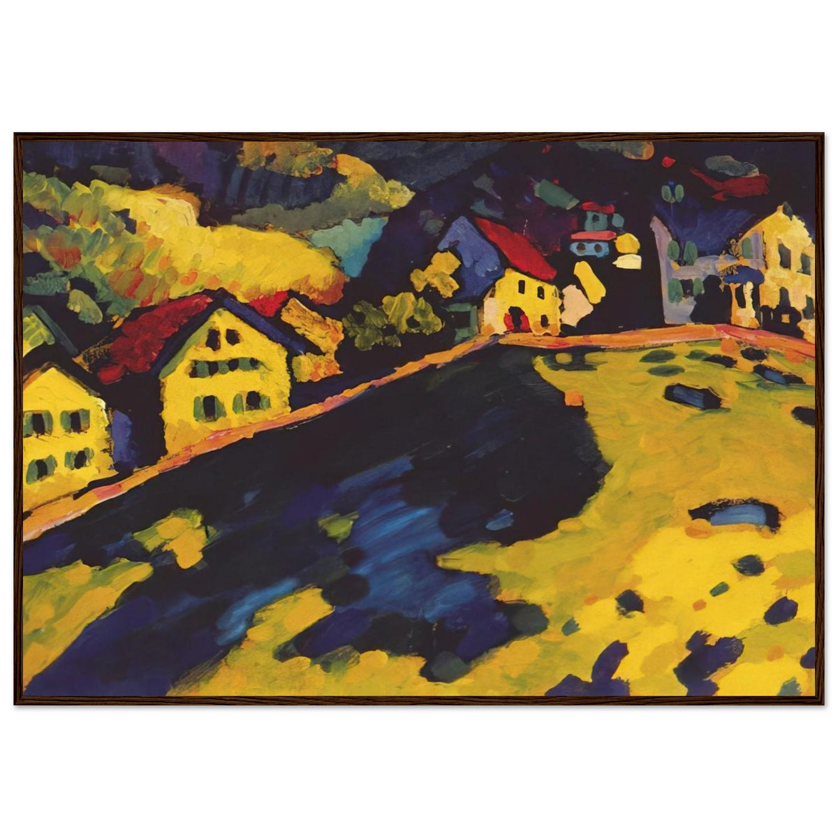 HOUSES AT MURNAU 1909 Framed Poster | Wassily Kandinsky Framed Prints Wall Art | Wassily Kandinsky Shop