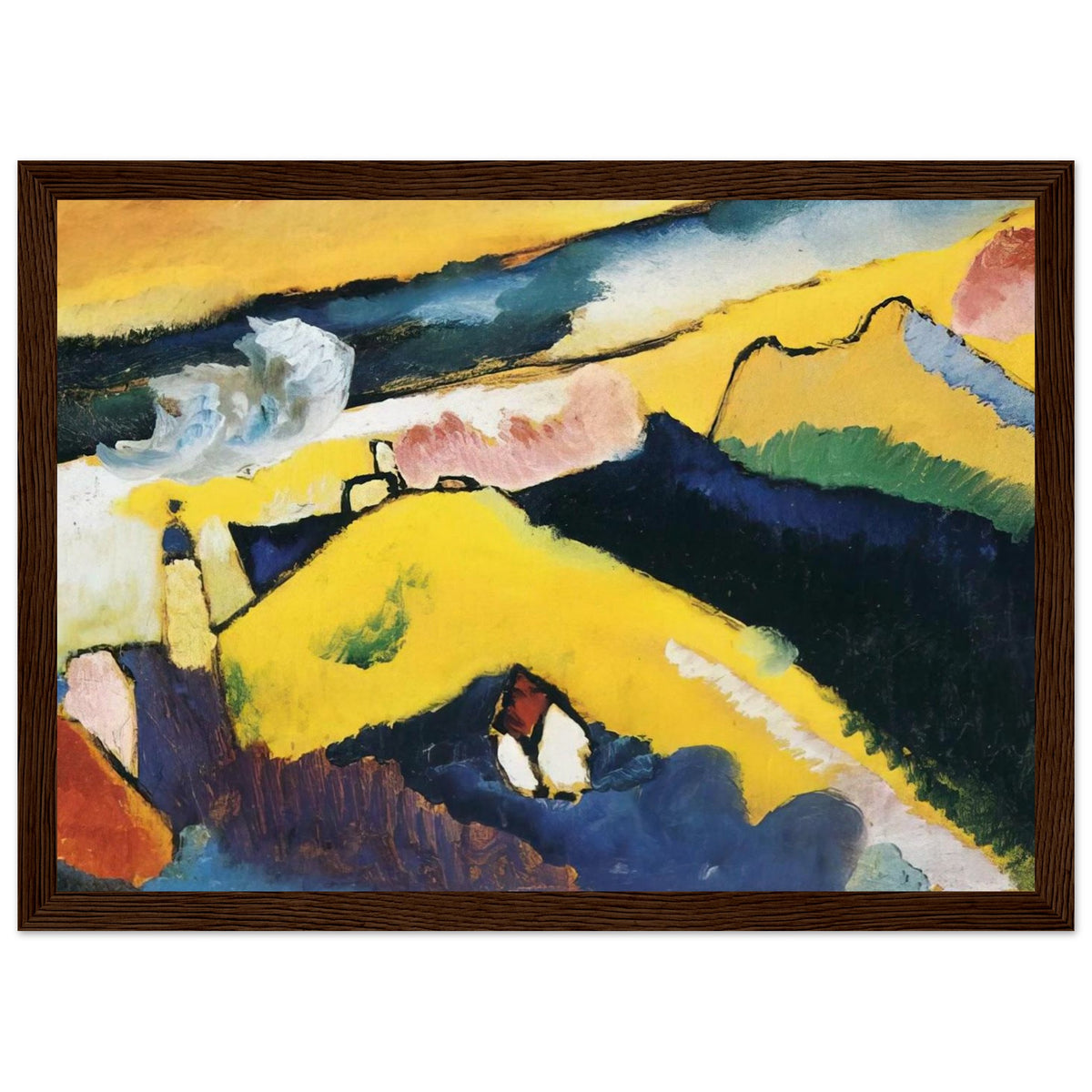 MOUNTAIN LANDSCAPE WITH CHURCH 1910 Framed Poster | Wassily Kandinsky Framed Prints Wall Art | Wassily Kandinsky Shop
