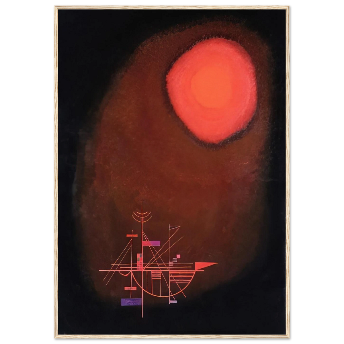 RED SUN AND SHIP Framed Poster | Wassily Kandinsky Framed Prints Wall Art | Wassily Kandinsky Shop