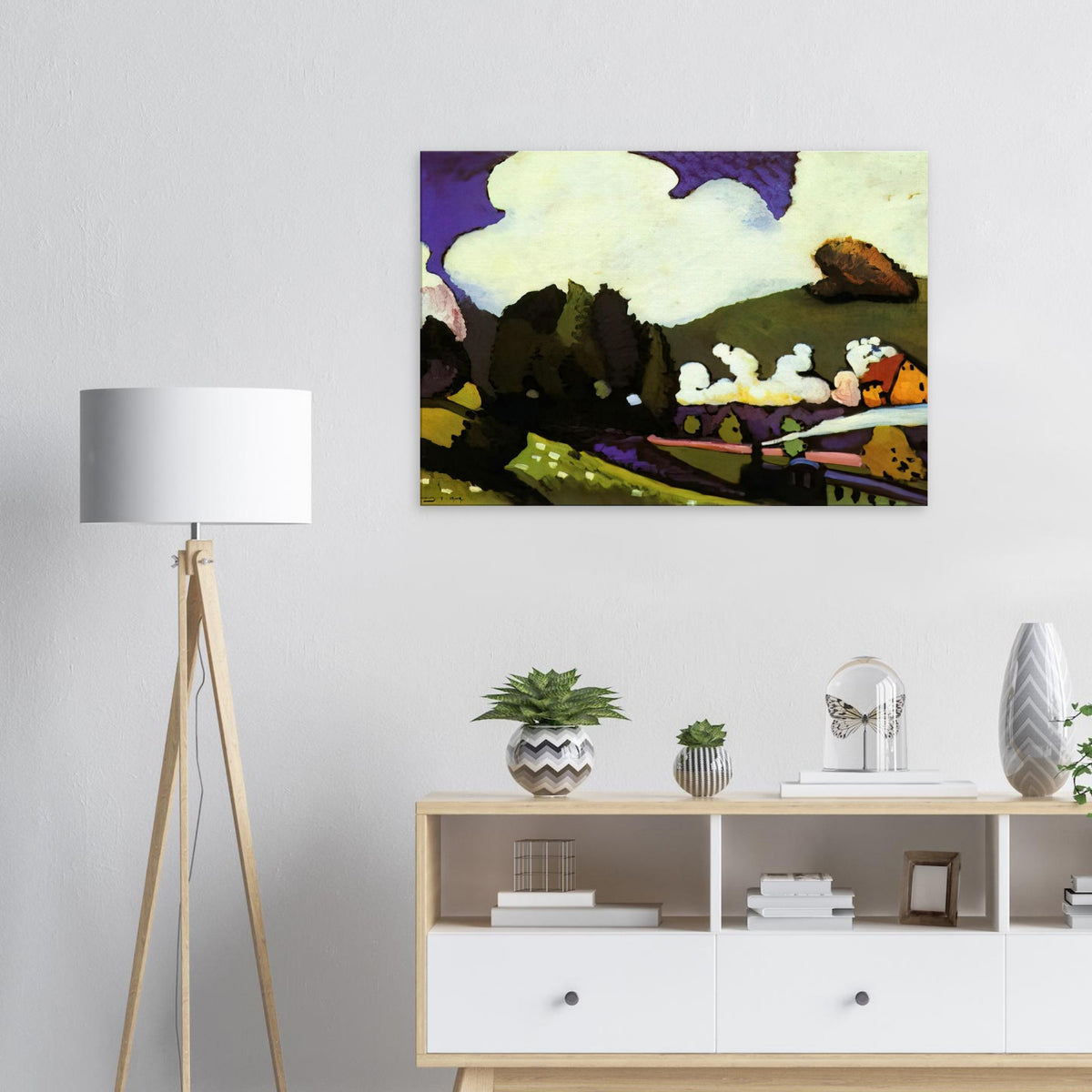 LANDSCAPE WITH A STEAM LOCOMOTIVE 1909 Canvas | Wassily Kandinsky Canvas | Wassily Kandinsky Shop