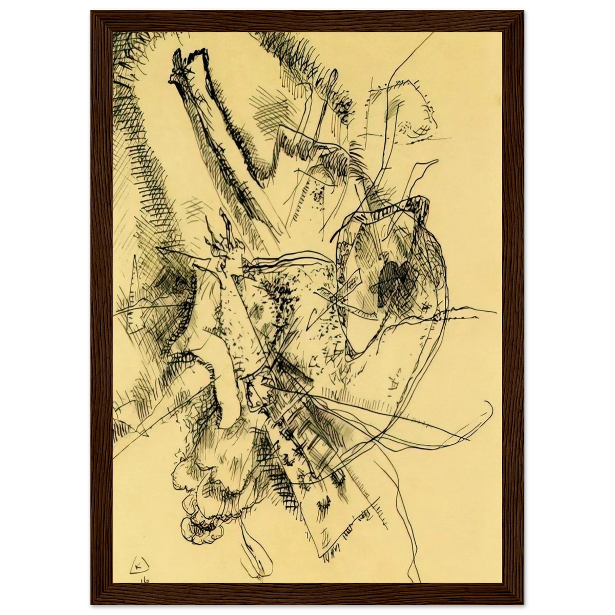 DRAWING FOR ETCHING II 1916 Framed Poster | Wassily Kandinsky Framed Prints Wall Art | Wassily Kandinsky Shop