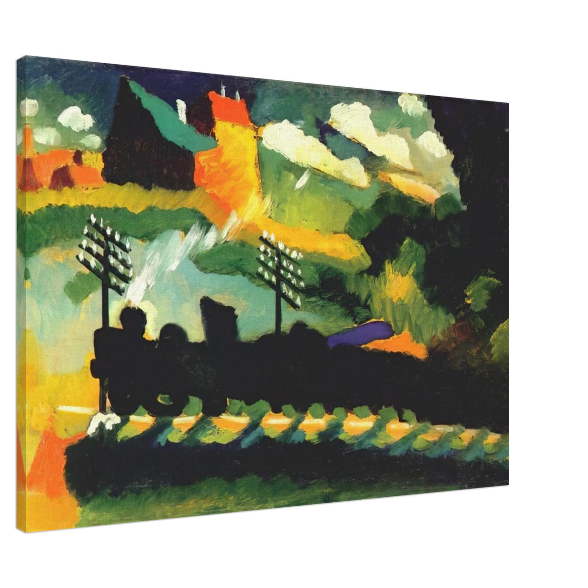 MURNAU VIEW WITH RAILWAY AND CASTLE 1909 Canvas | Wassily Kandinsky Canvas | Wassily Kandinsky Shop