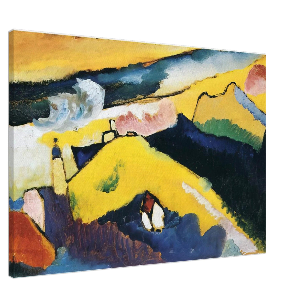MOUNTAIN LANDSCAPE WITH CHURCH 1910 Canvas | Wassily Kandinsky Canvas | Wassily Kandinsky Shop