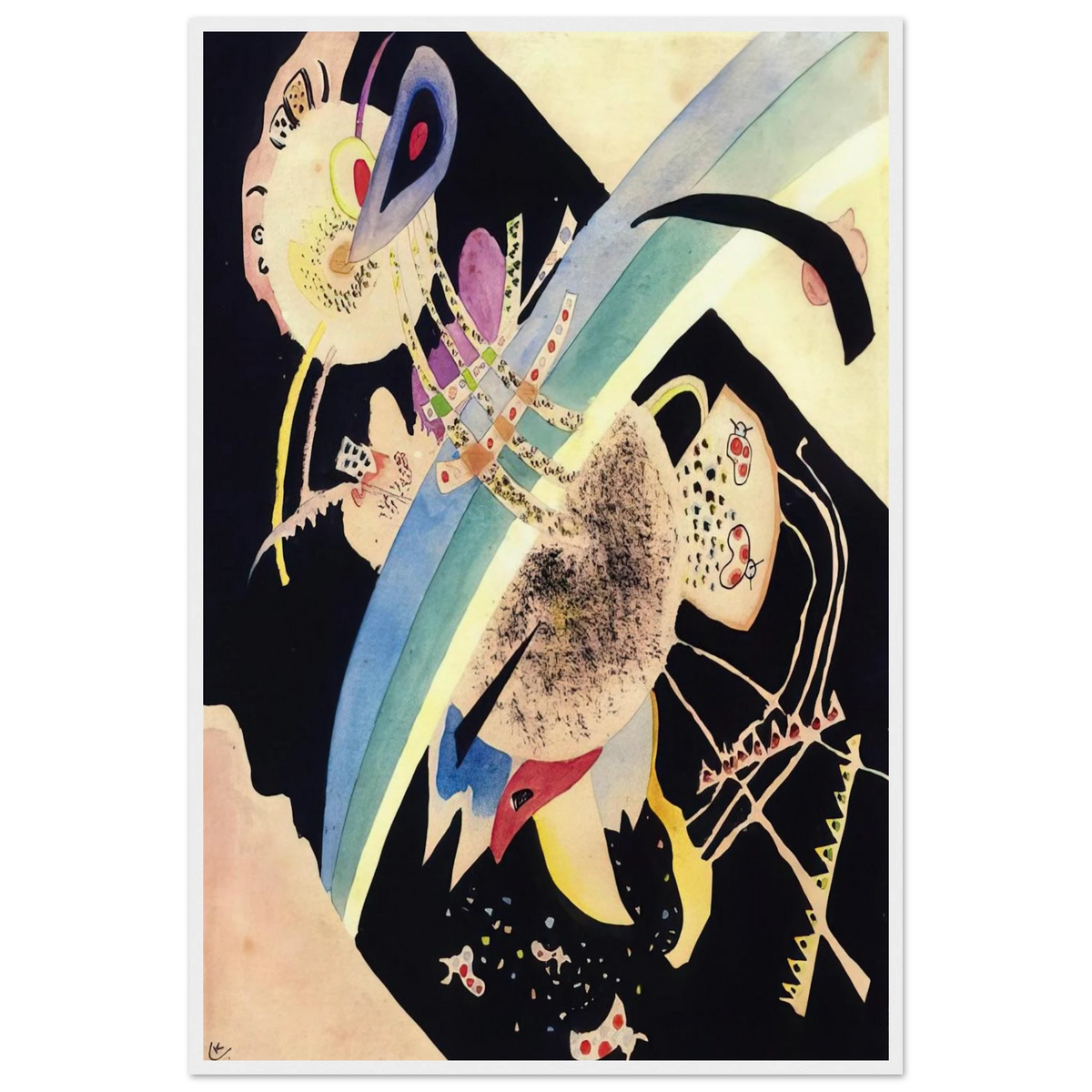 STUDY FOR CIRCLES ON BLACK 1921 Framed Poster | Wassily Kandinsky Framed Prints Wall Art | Wassily Kandinsky Shop