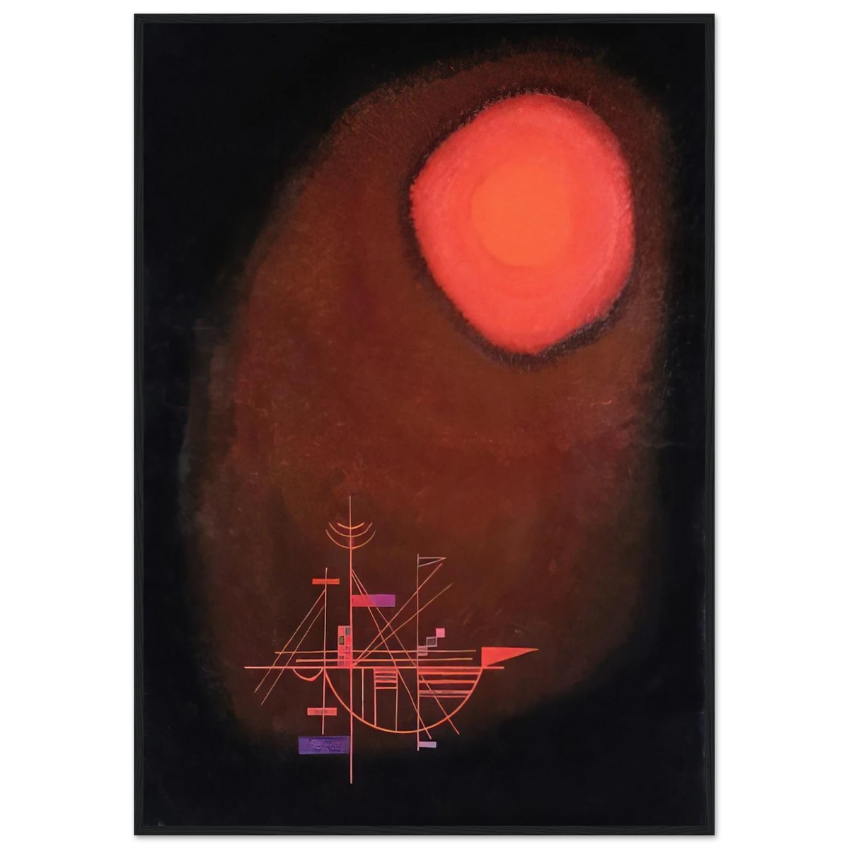 RED SUN AND SHIP Framed Poster | Wassily Kandinsky Framed Prints Wall Art | Wassily Kandinsky Shop