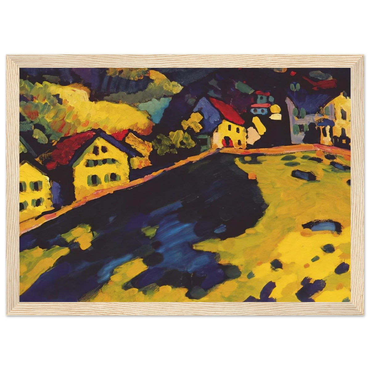HOUSES AT MURNAU 1909 Framed Poster | Wassily Kandinsky Framed Prints Wall Art | Wassily Kandinsky Shop