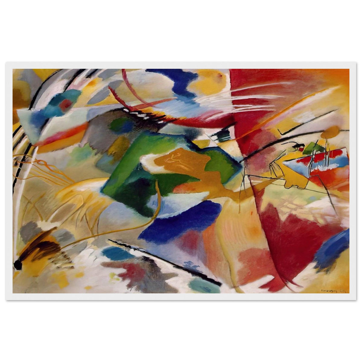 PAINTING WITH GREEN CENTER 1913 Framed Poster | Wassily Kandinsky Framed Prints Wall Art | Wassily Kandinsky Shop