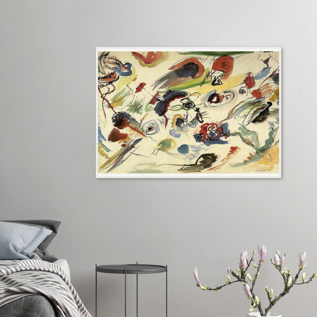 UNTITLED FIRST ABSTRACT WATERCOLOR 1910 Framed Poster | Wassily Kandinsky Framed Prints Wall Art | Wassily Kandinsky Shop