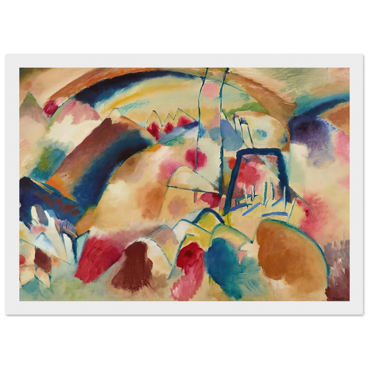 LANDSCAPE WITH CHURCH 1913 Framed Poster | Wassily Kandinsky Framed Prints Wall Art | Wassily Kandinsky Shop