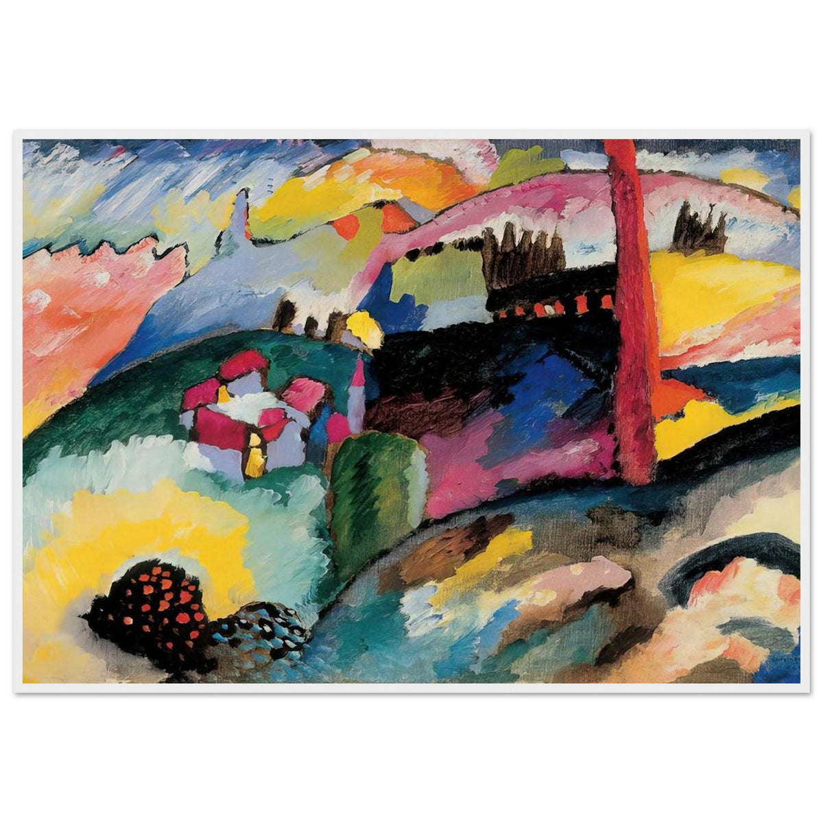 LANDSCAPE WITH FACTORY CHIMNEY 1910 Framed Poster | Wassily Kandinsky Framed Prints Wall Art | Wassily Kandinsky Shop