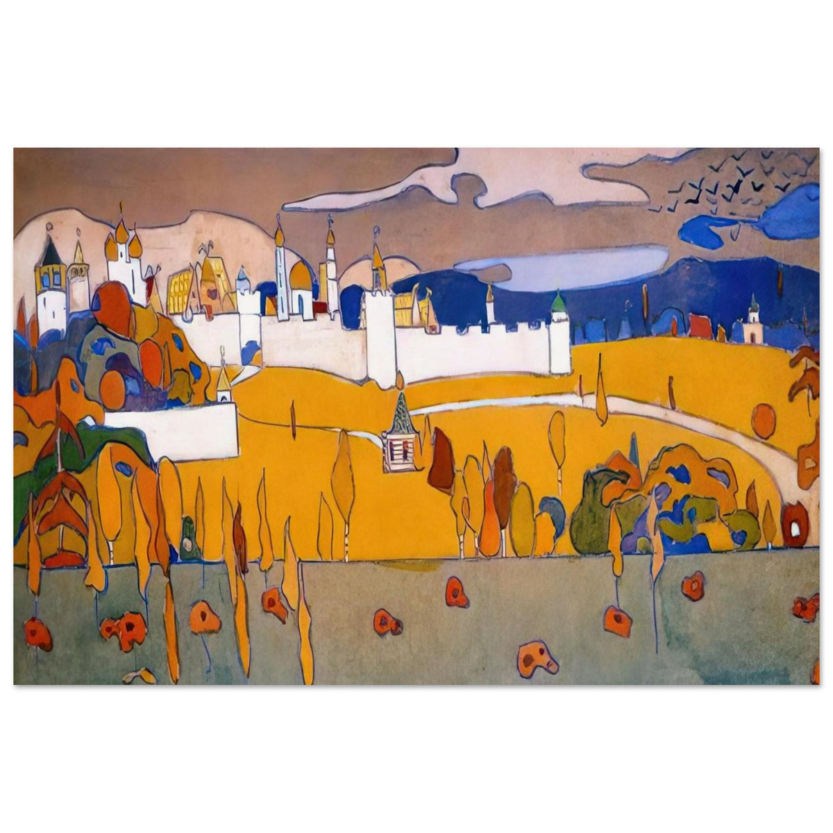 WALLED CITY IN AUTUMN LANDSCAPE 1902 Poster | Wassily Kandinsky Poster | Wassily Kandinsky Shop