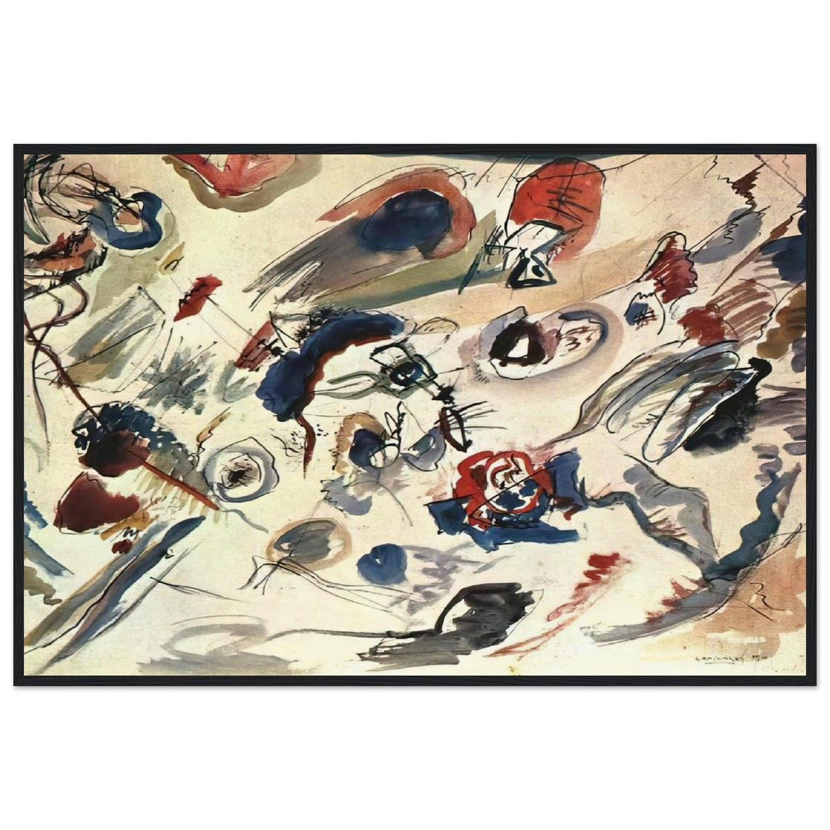 FIRST ABSTRACT WATERCOLOR 1910 Framed Poster | Wassily Kandinsky Framed Prints Wall Art | Wassily Kandinsky Shop