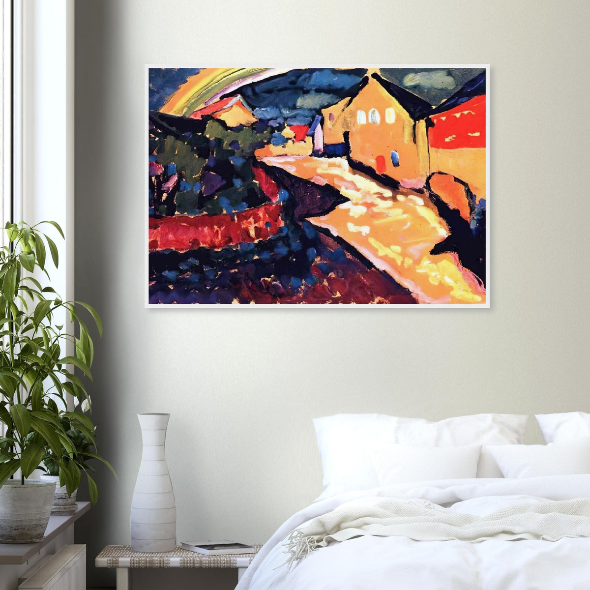 MURNAU WITH RAINBOW 1909 Framed Poster | Wassily Kandinsky Framed Prints Wall Art | Wassily Kandinsky Shop