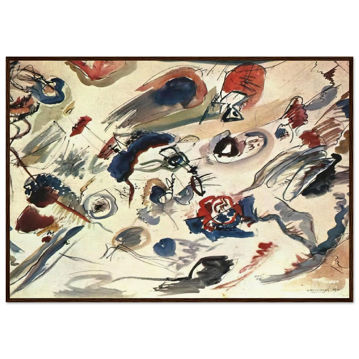 FIRST ABSTRACT WATERCOLOR 1910 Framed Poster | Wassily Kandinsky Framed Prints Wall Art | Wassily Kandinsky Shop