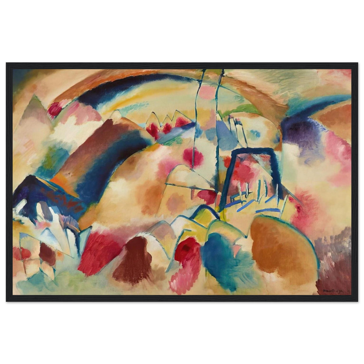 LANDSCAPE WITH CHURCH 1913 Framed Poster | Wassily Kandinsky Framed Prints Wall Art | Wassily Kandinsky Shop