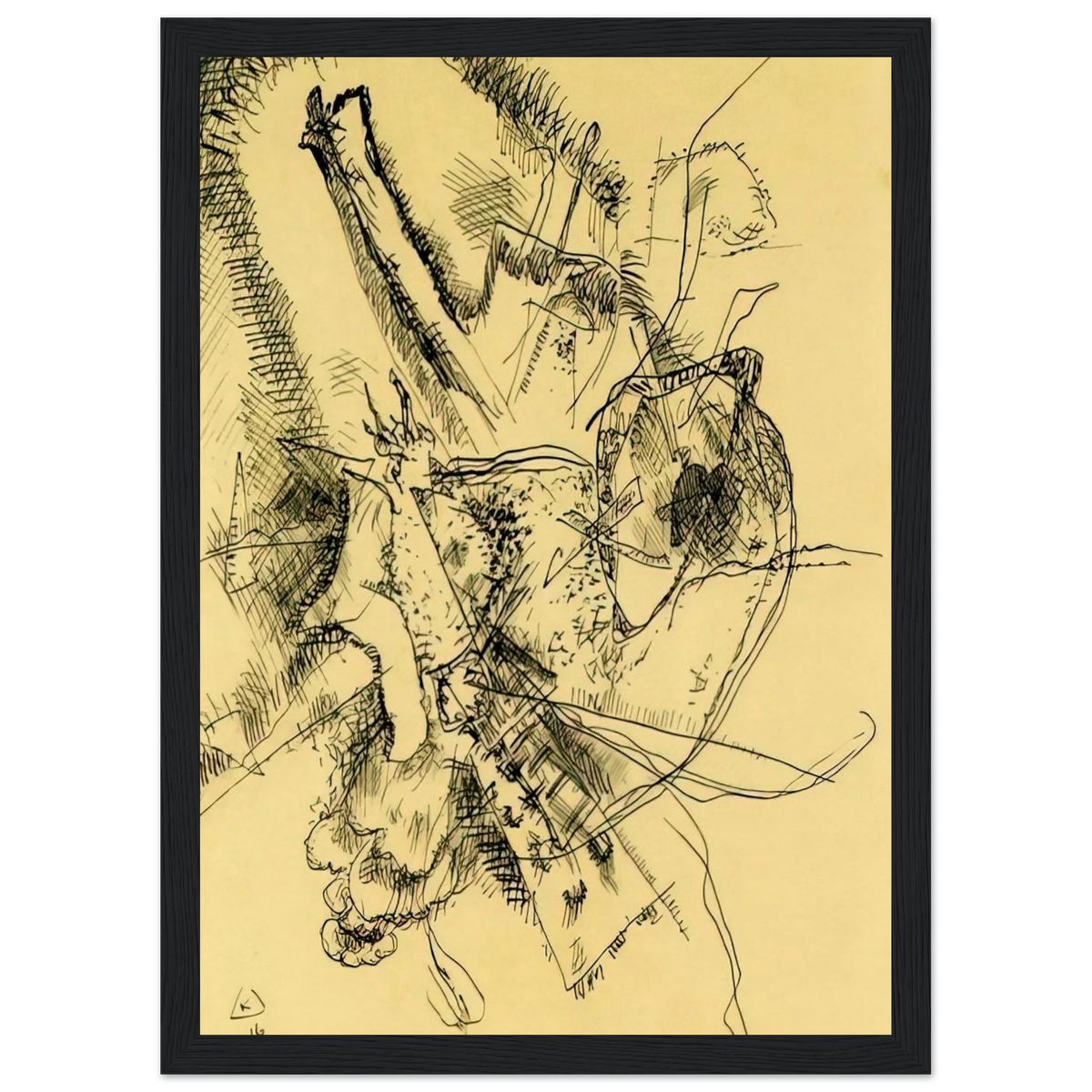 DRAWING FOR ETCHING II 1916 Framed Poster | Wassily Kandinsky Framed Prints Wall Art | Wassily Kandinsky Shop