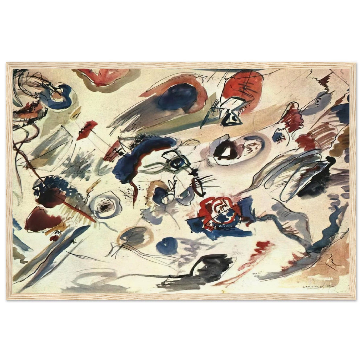 FIRST ABSTRACT WATERCOLOR 1910 Framed Poster | Wassily Kandinsky Framed Prints Wall Art | Wassily Kandinsky Shop