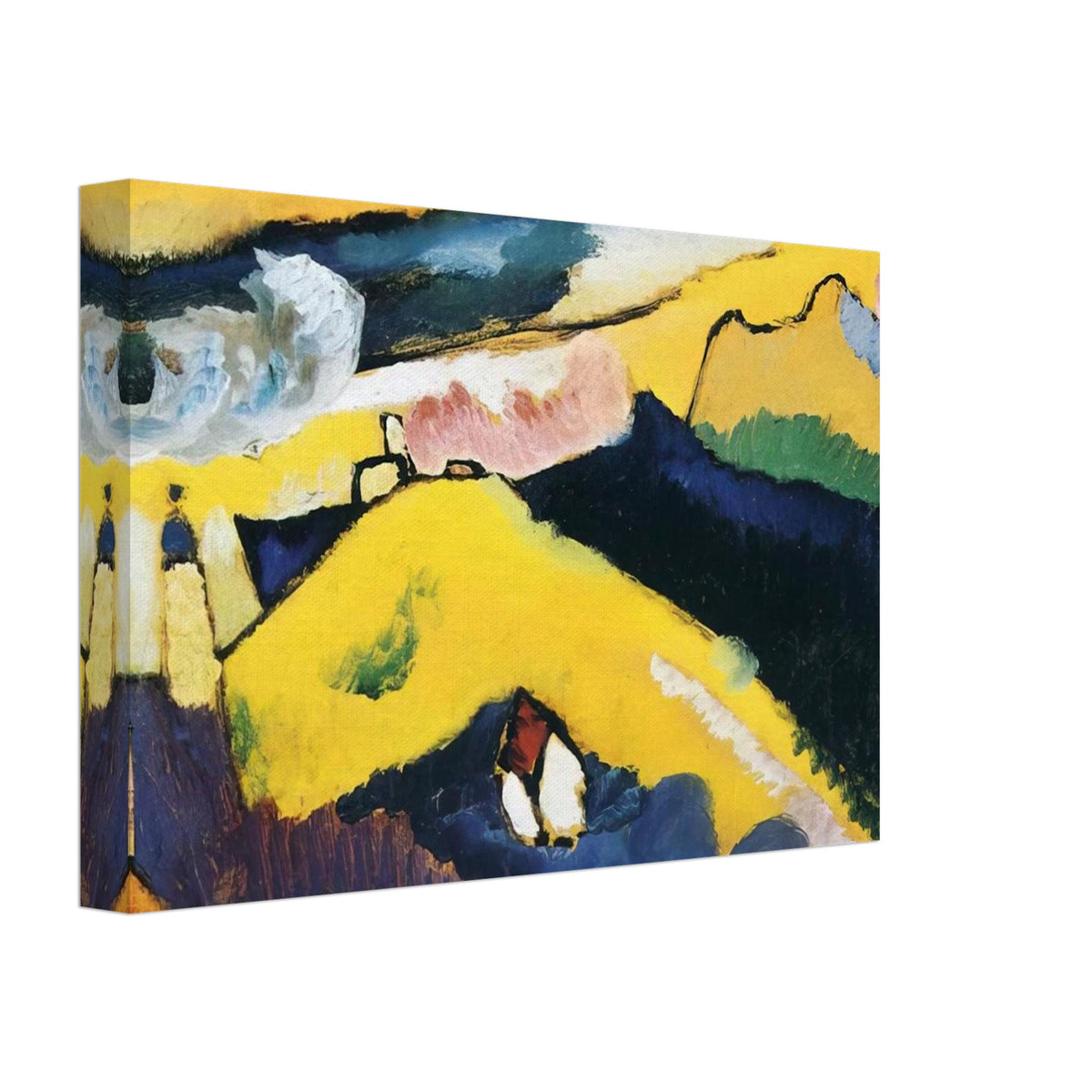 MOUNTAIN LANDSCAPE WITH CHURCH 1910 Canvas | Wassily Kandinsky Canvas | Wassily Kandinsky Shop