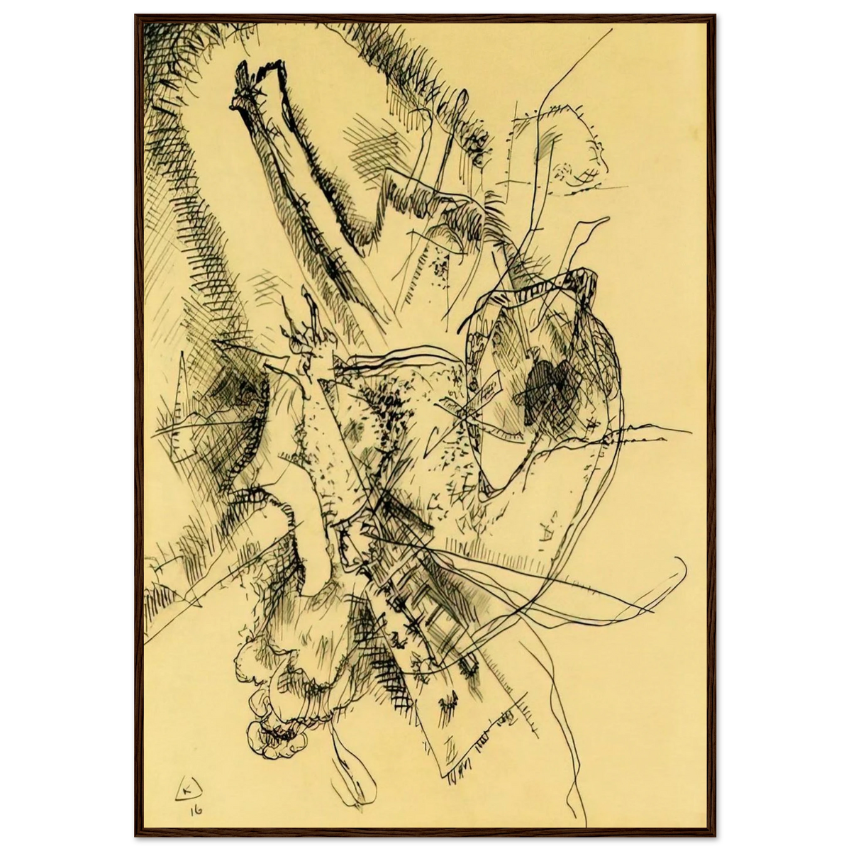 DRAWING FOR ETCHING II 1916 Framed Poster | Wassily Kandinsky Framed Prints Wall Art | Wassily Kandinsky Shop