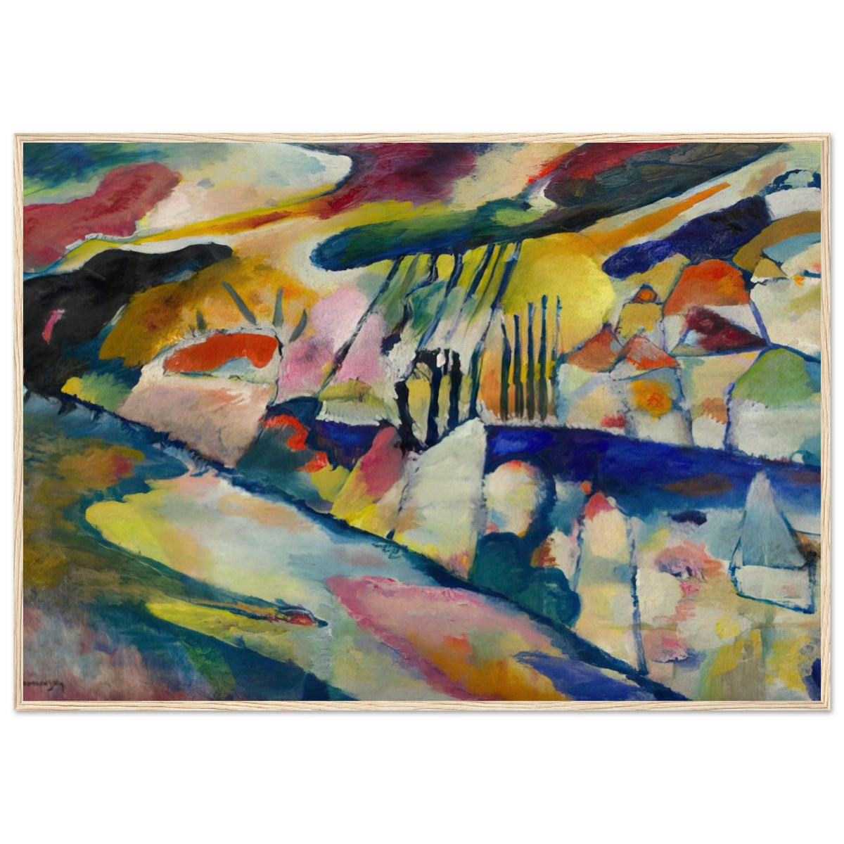 LANDSCAPE WITH RAIN 1913 Framed Poster | Wassily Kandinsky Framed Prints Wall Art | Wassily Kandinsky Shop