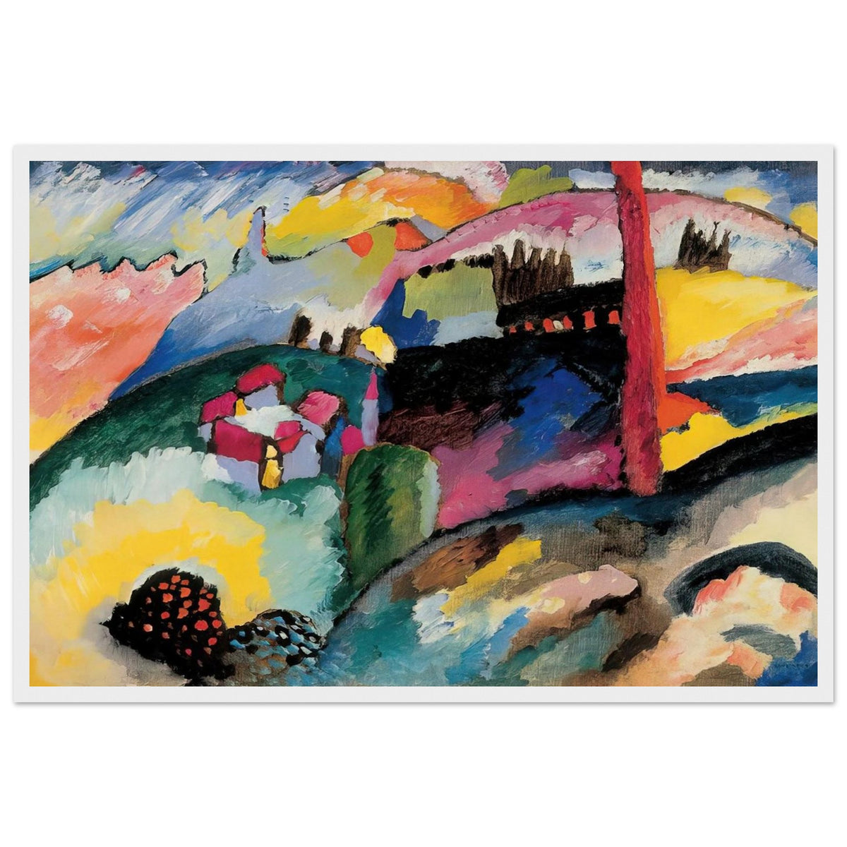 LANDSCAPE WITH FACTORY CHIMNEY 1910 Framed Poster | Wassily Kandinsky Framed Prints Wall Art | Wassily Kandinsky Shop