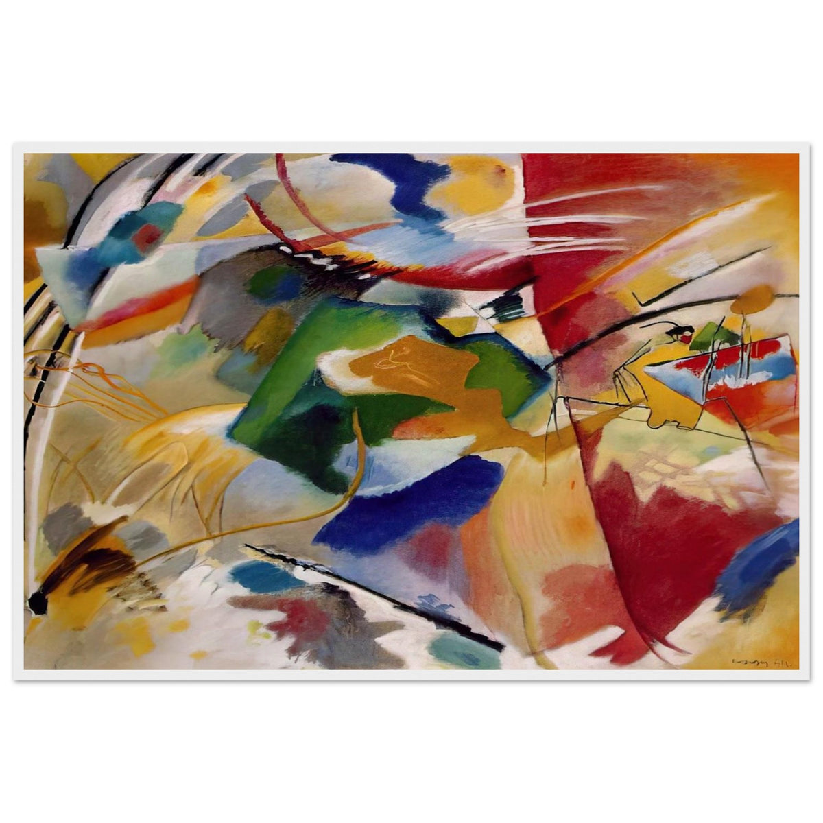 PAINTING WITH GREEN CENTER 1913 Framed Poster | Wassily Kandinsky Framed Prints Wall Art | Wassily Kandinsky Shop