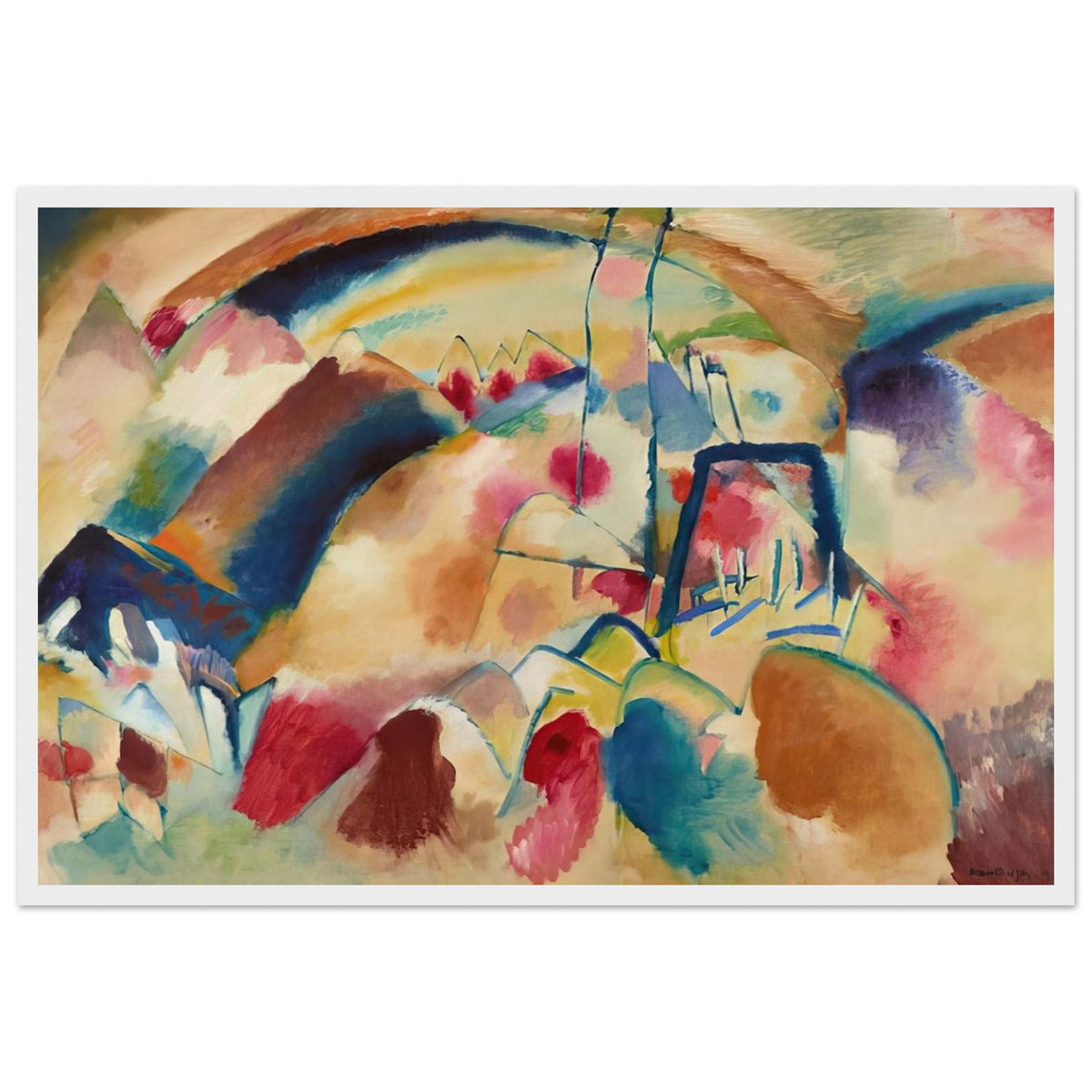 LANDSCAPE WITH CHURCH 1913 Framed Poster | Wassily Kandinsky Framed Prints Wall Art | Wassily Kandinsky Shop