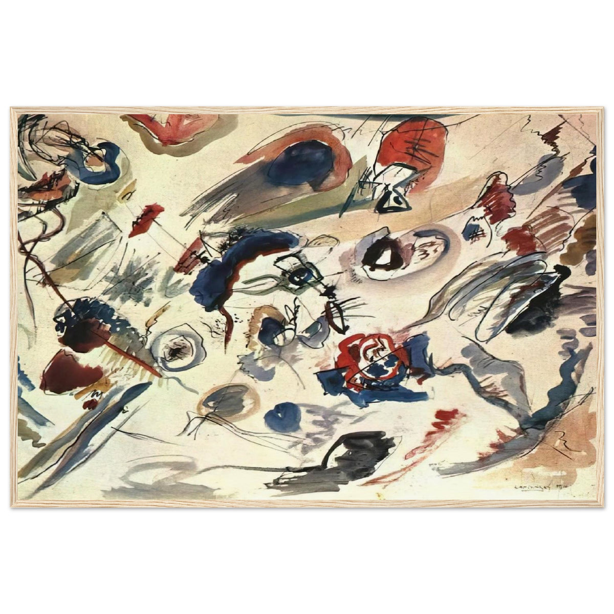 FIRST ABSTRACT WATERCOLOR 1910 Framed Poster | Wassily Kandinsky Framed Prints Wall Art | Wassily Kandinsky Shop