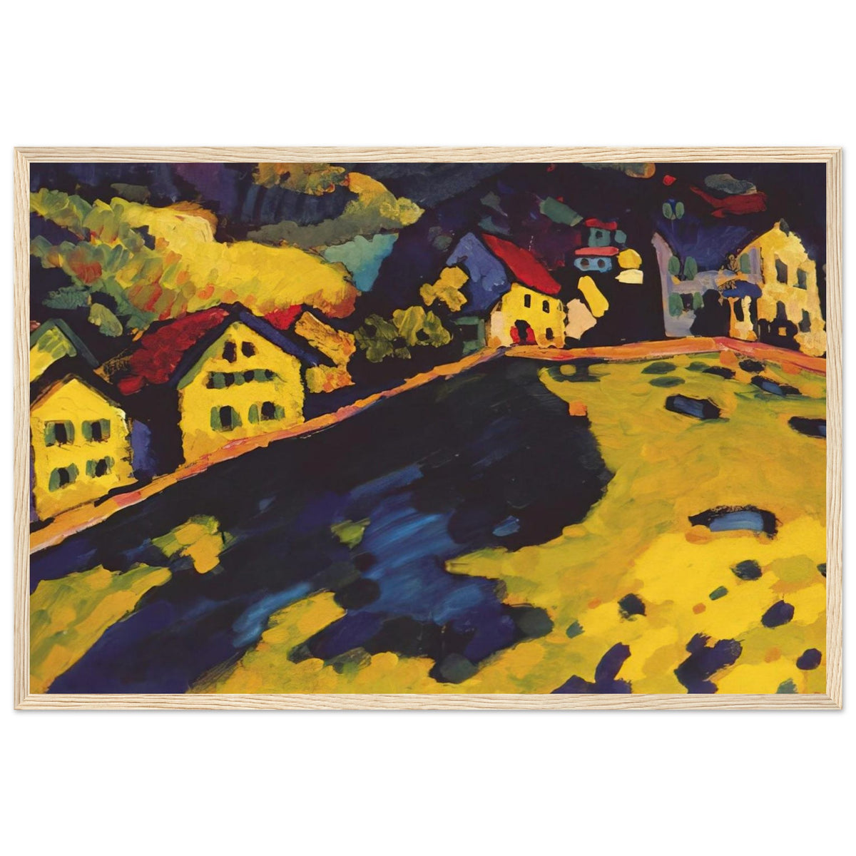 HOUSES AT MURNAU 1909 Framed Poster | Wassily Kandinsky Framed Prints Wall Art | Wassily Kandinsky Shop
