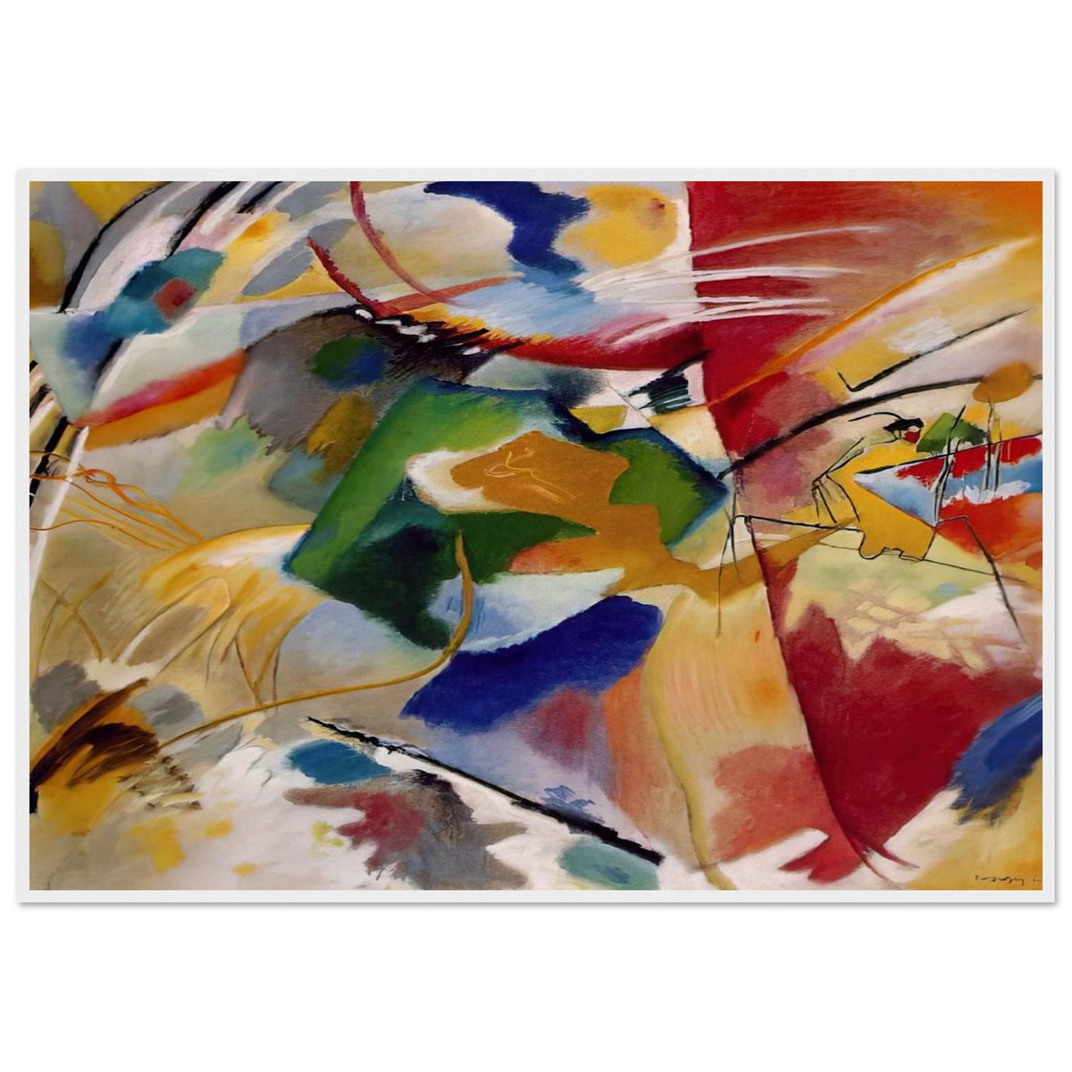PAINTING WITH GREEN CENTER 1913 Framed Poster | Wassily Kandinsky Framed Prints Wall Art | Wassily Kandinsky Shop
