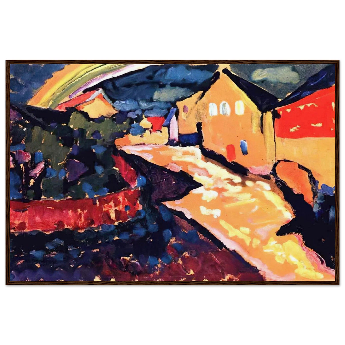MURNAU WITH RAINBOW 1909 Framed Poster | Wassily Kandinsky Framed Prints Wall Art | Wassily Kandinsky Shop