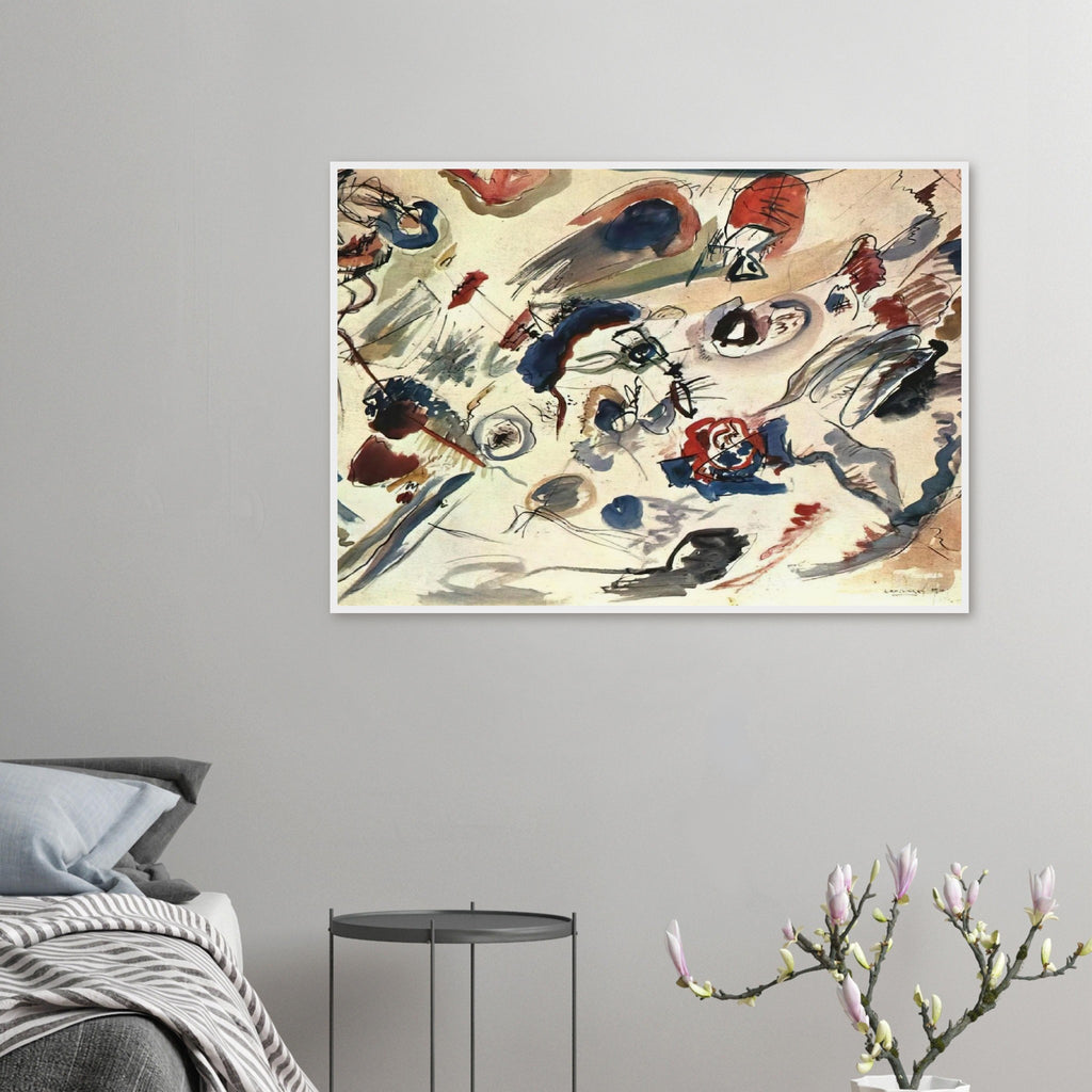 FIRST ABSTRACT WATERCOLOR 1910 Framed Poster | Wassily Kandinsky Framed Prints Wall Art | Wassily Kandinsky Shop