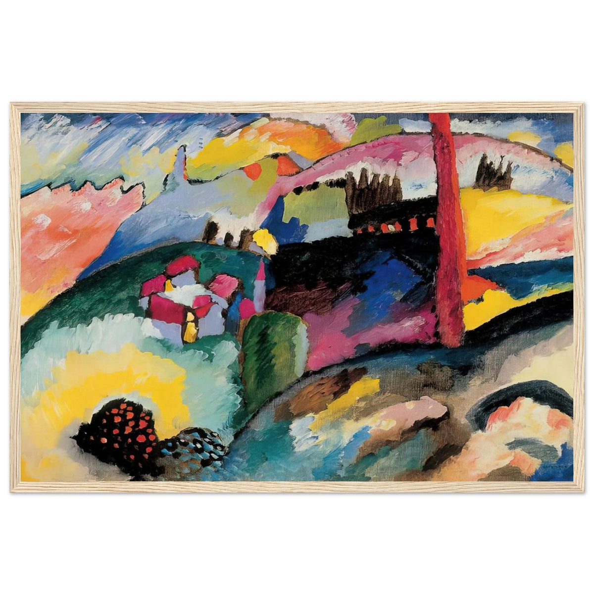 LANDSCAPE WITH FACTORY CHIMNEY 1910 Framed Poster | Wassily Kandinsky Framed Prints Wall Art | Wassily Kandinsky Shop