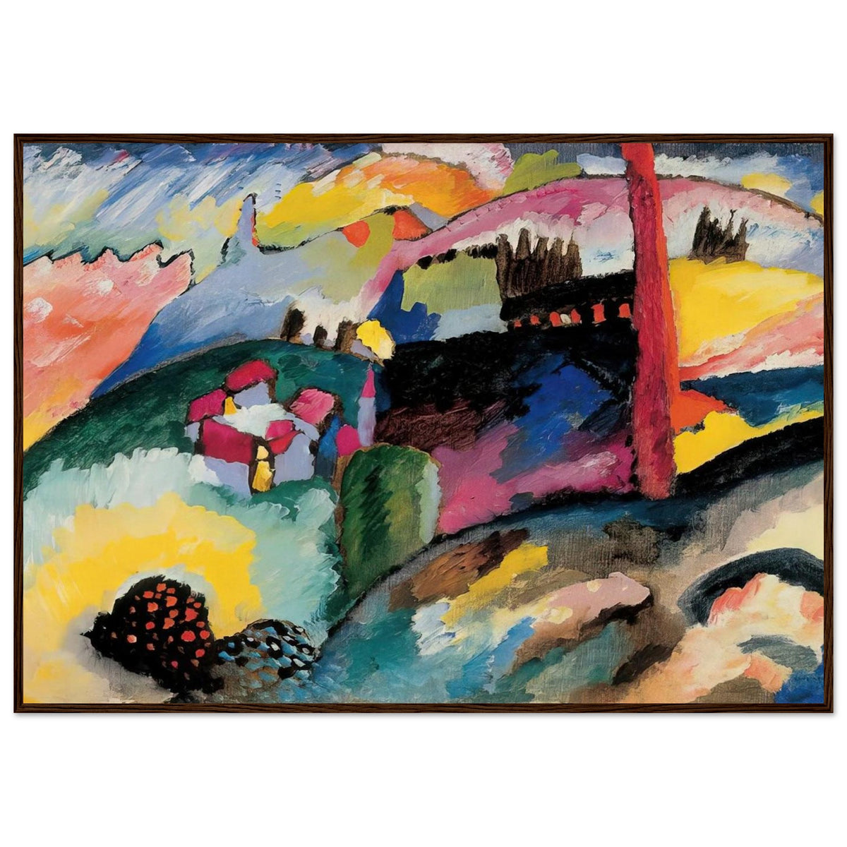 LANDSCAPE WITH FACTORY CHIMNEY 1910 Framed Poster | Wassily Kandinsky Framed Prints Wall Art | Wassily Kandinsky Shop
