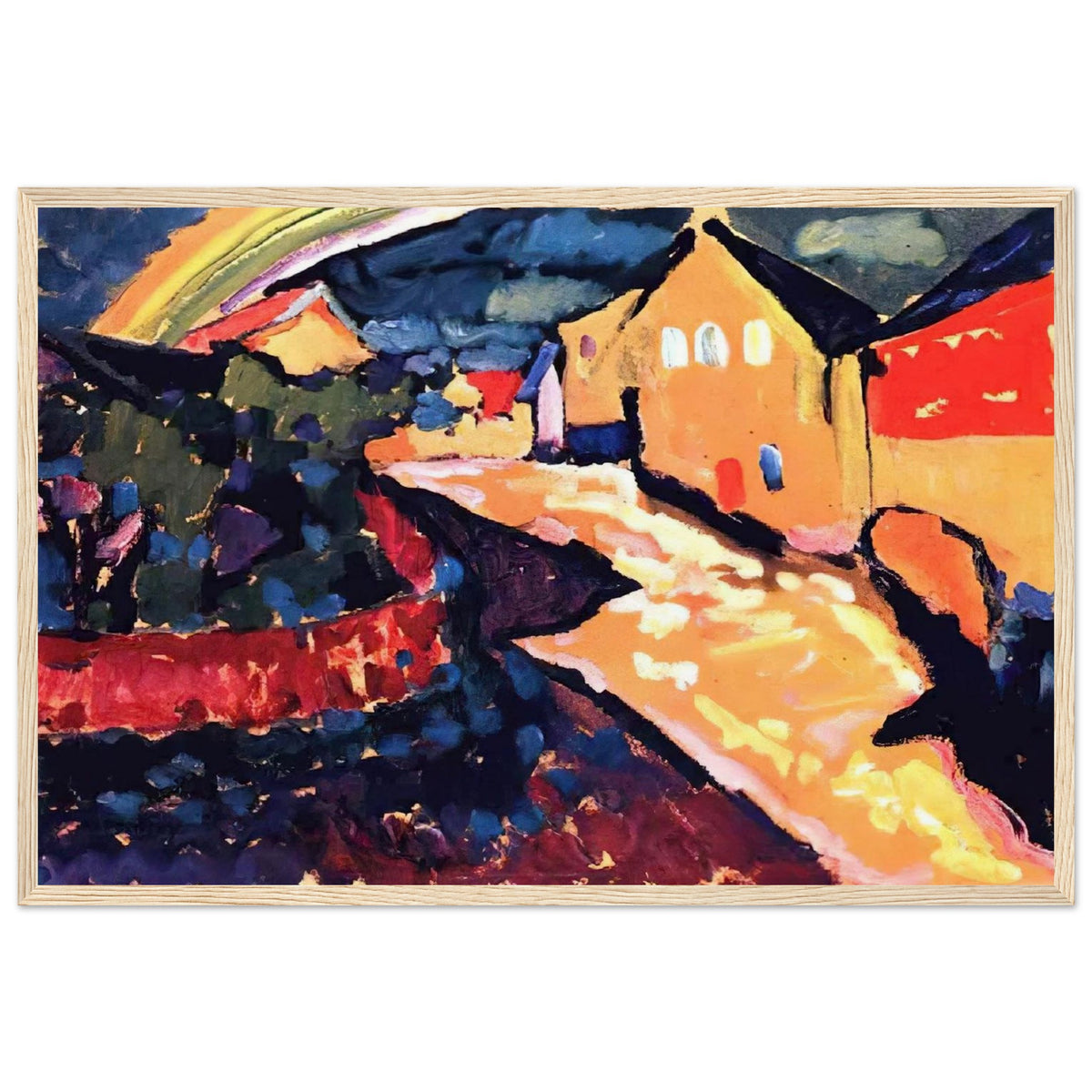 MURNAU WITH RAINBOW 1909 Framed Poster | Wassily Kandinsky Framed Prints Wall Art | Wassily Kandinsky Shop