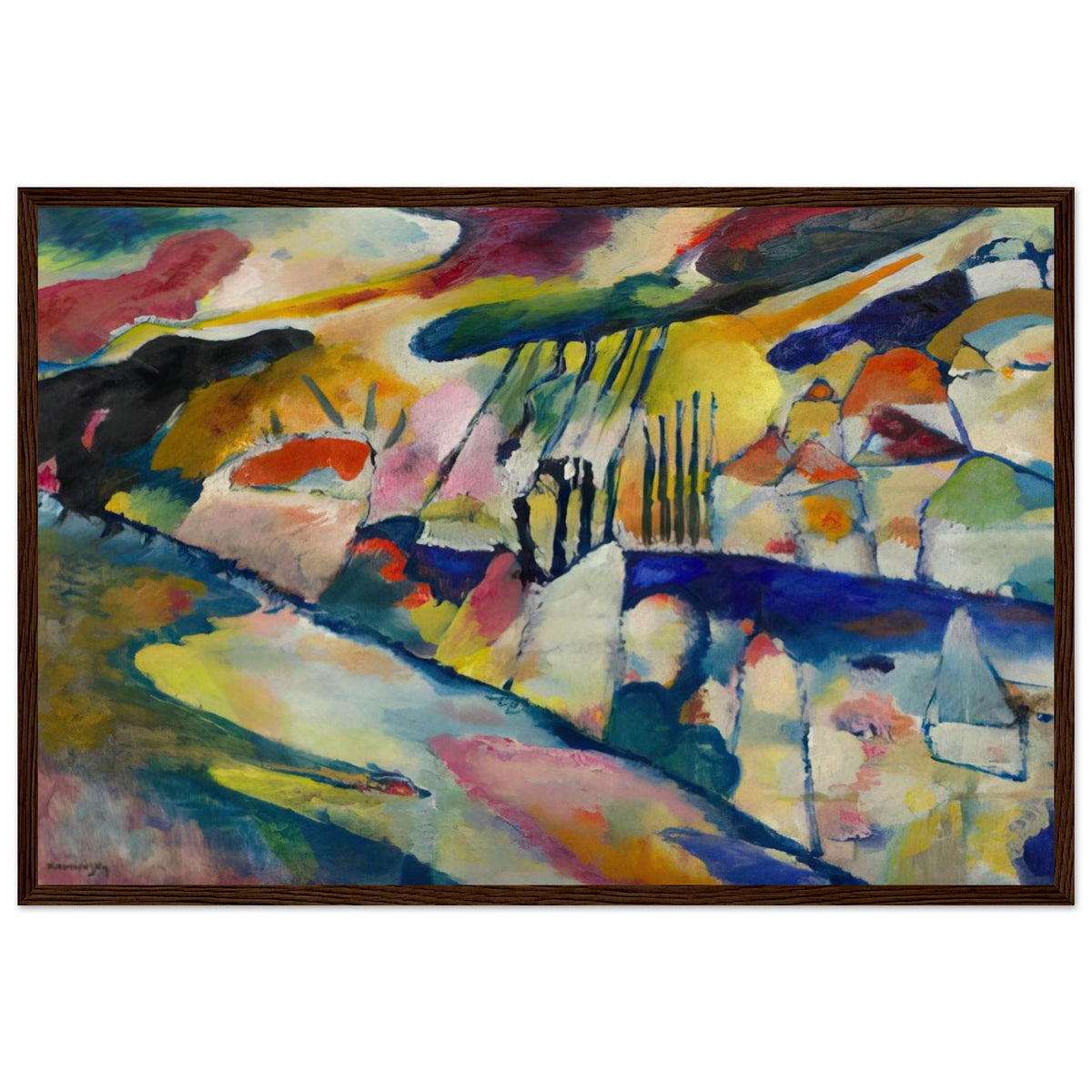 LANDSCAPE WITH RAIN 1913 Framed Poster | Wassily Kandinsky Framed Prints Wall Art | Wassily Kandinsky Shop
