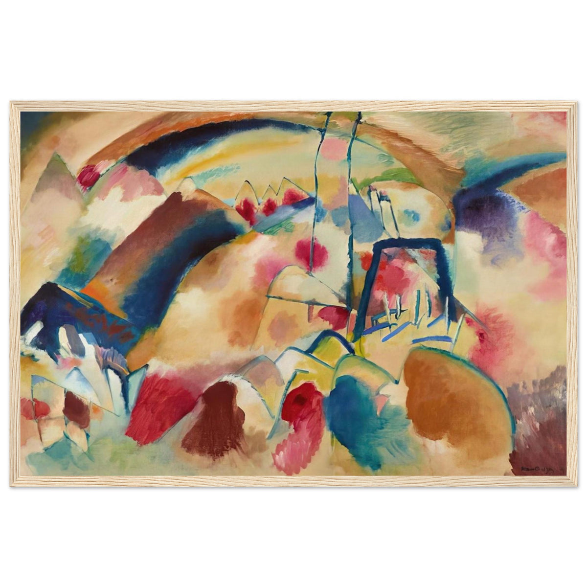 LANDSCAPE WITH CHURCH 1913 Framed Poster | Wassily Kandinsky Framed Prints Wall Art | Wassily Kandinsky Shop