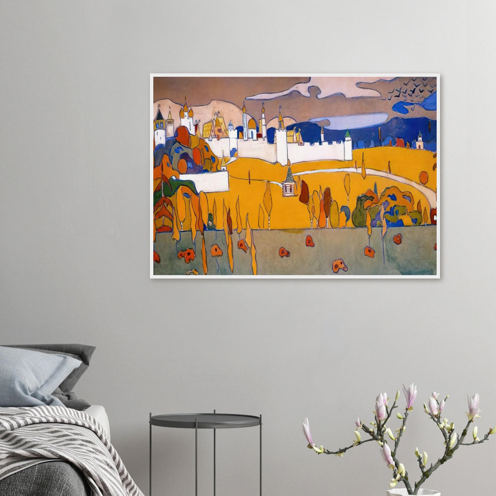 WALLED CITY IN AUTUMN LANDSCAPE 1902 Framed Poster | Wassily Kandinsky Framed Prints Wall Art | Wassily Kandinsky Shop