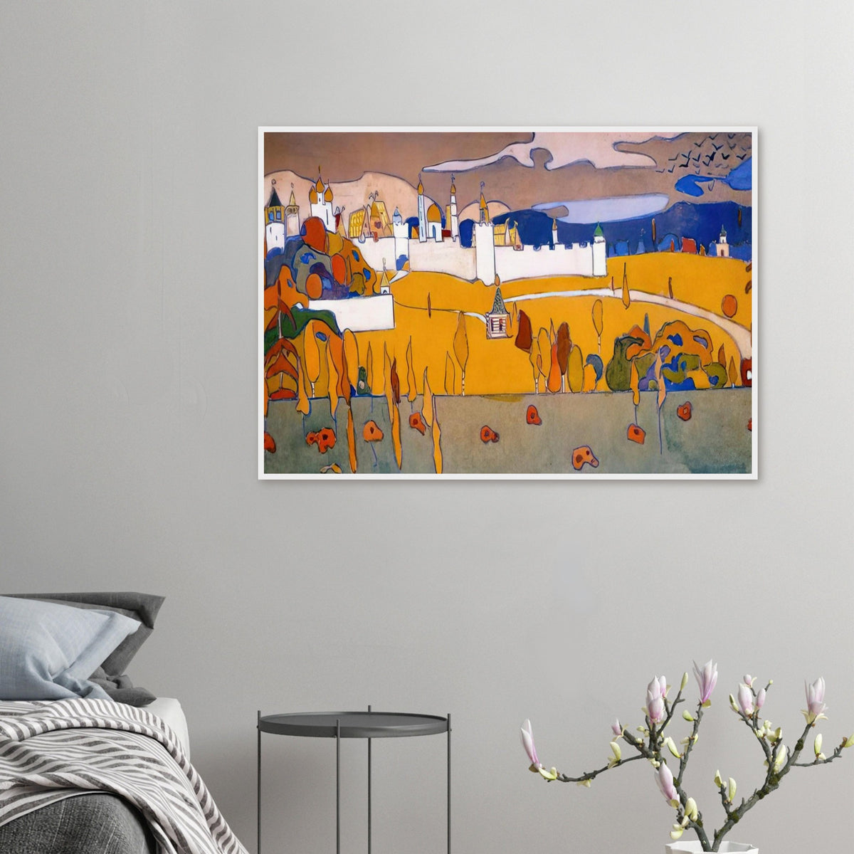 WALLED CITY IN AUTUMN LANDSCAPE 1902 Framed Poster | Wassily Kandinsky Framed Prints Wall Art | Wassily Kandinsky Shop