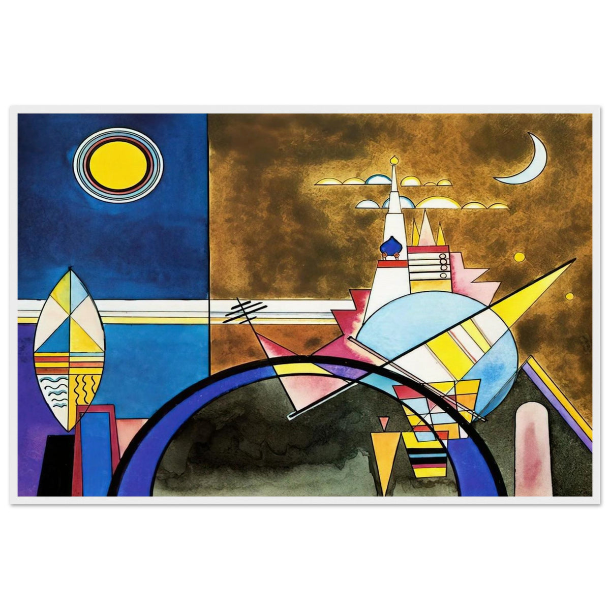 PICTURE XVI THE GREAT GATE OF KIEV STAGE SET FOR MUSSORGSKY S PICTURES AT AN EXHIBITION IN 1928 Framed Poster | Wassily Kandinsky Framed Prints Wall Art | Wassily Kandinsky Shop
