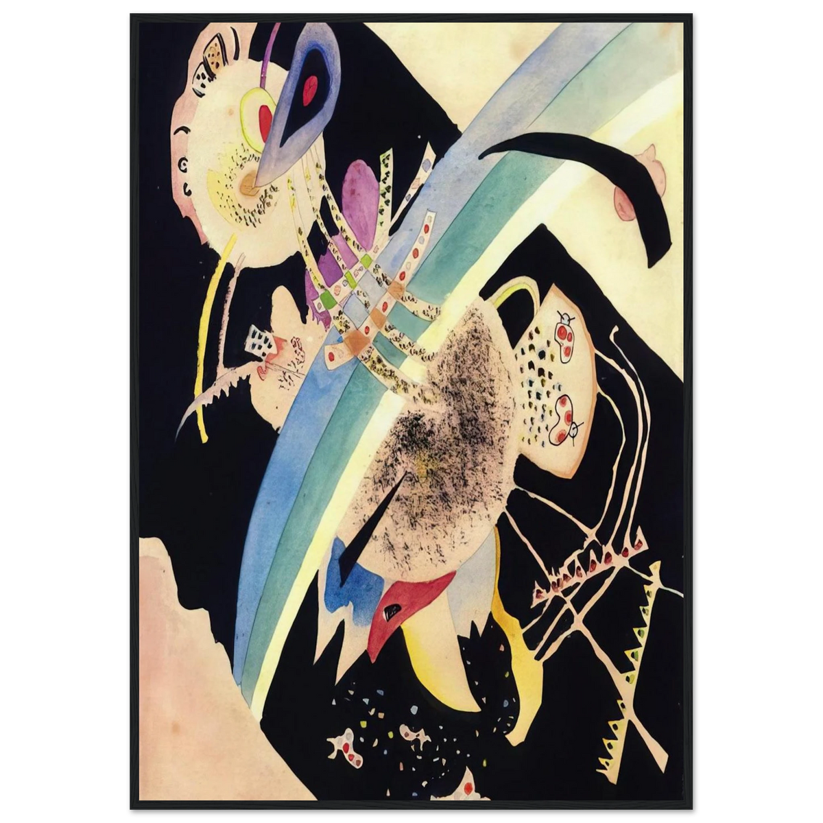 STUDY FOR CIRCLES ON BLACK 1921 Framed Poster | Wassily Kandinsky Framed Prints Wall Art | Wassily Kandinsky Shop