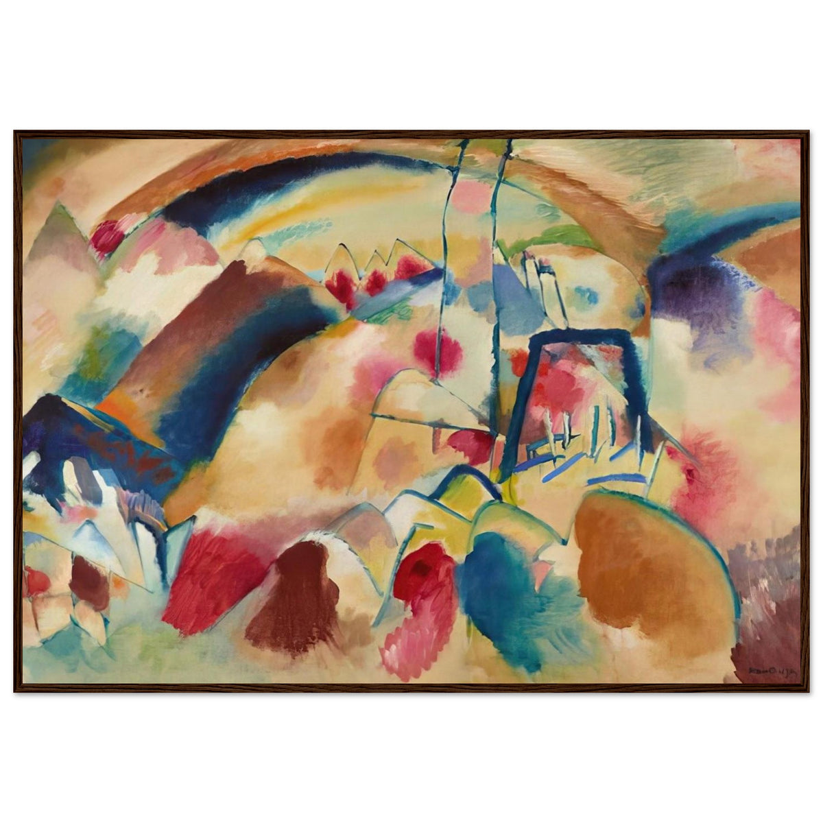 LANDSCAPE WITH CHURCH 1913 Framed Poster | Wassily Kandinsky Framed Prints Wall Art | Wassily Kandinsky Shop