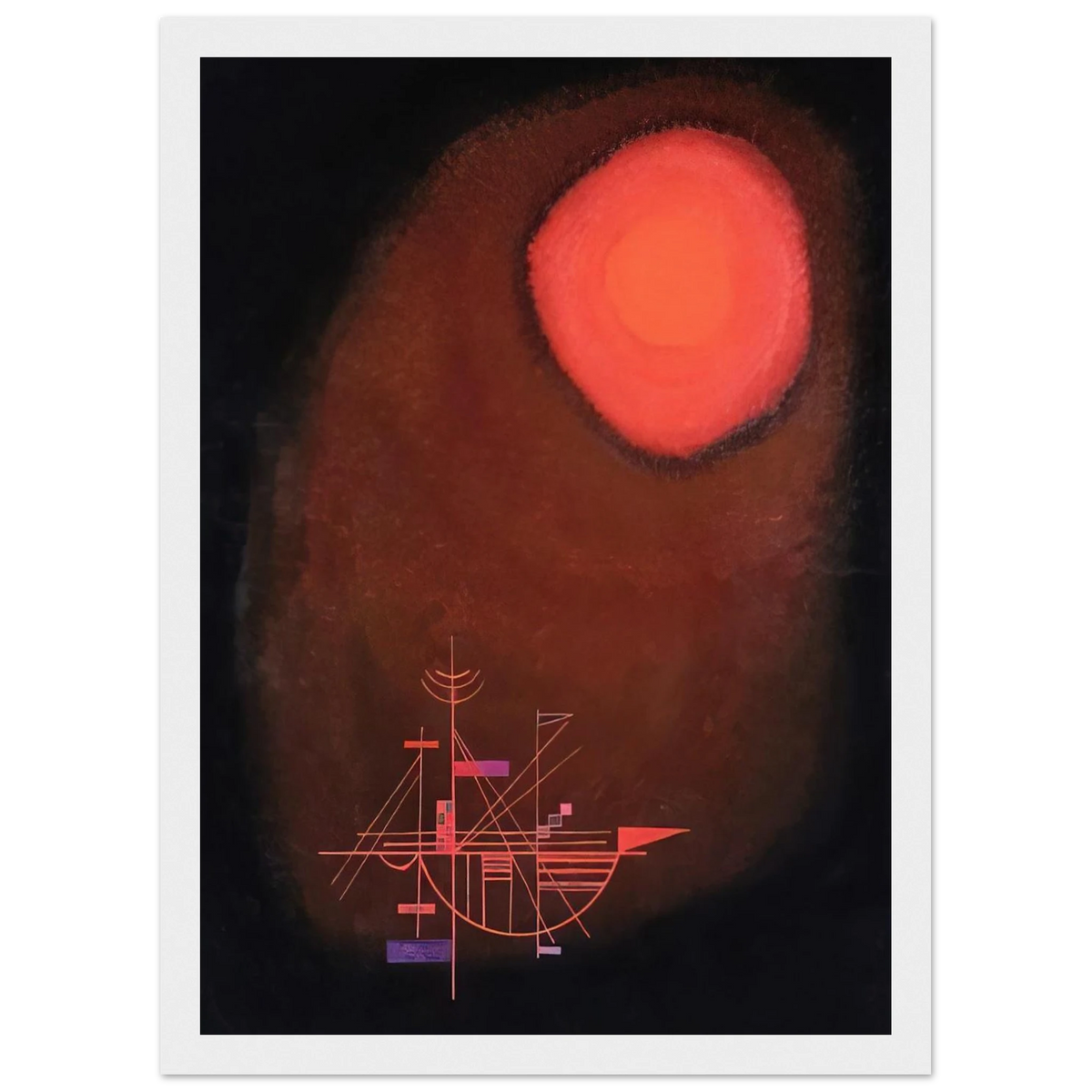RED SUN AND SHIP Framed Poster | Wassily Kandinsky Framed Prints Wall Art | Wassily Kandinsky Shop