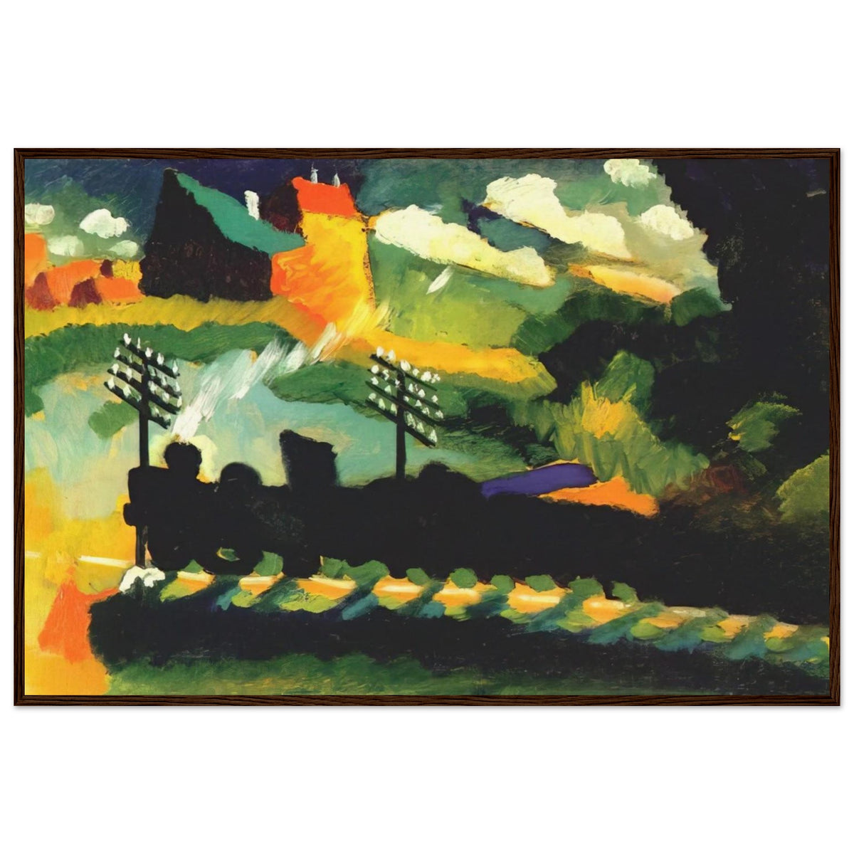 MURNAU VIEW WITH RAILWAY AND CASTLE 1909 Framed Poster | Wassily Kandinsky Framed Prints Wall Art | Wassily Kandinsky Shop