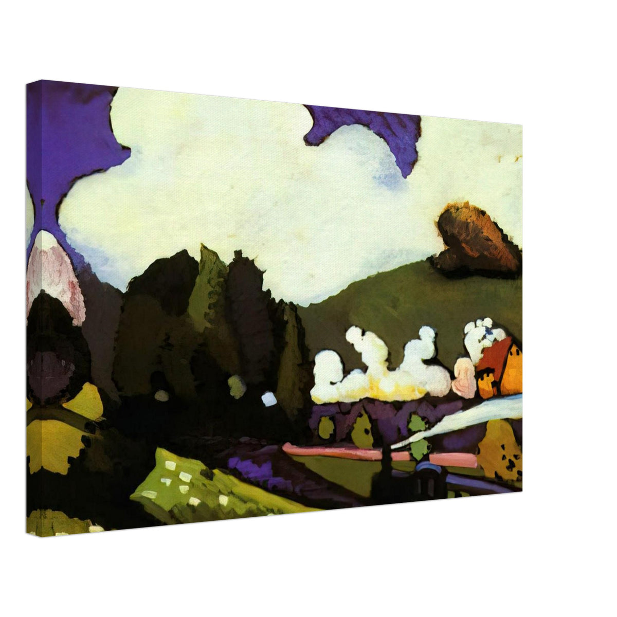 LANDSCAPE WITH A STEAM LOCOMOTIVE 1909 Canvas | Wassily Kandinsky Canvas | Wassily Kandinsky Shop