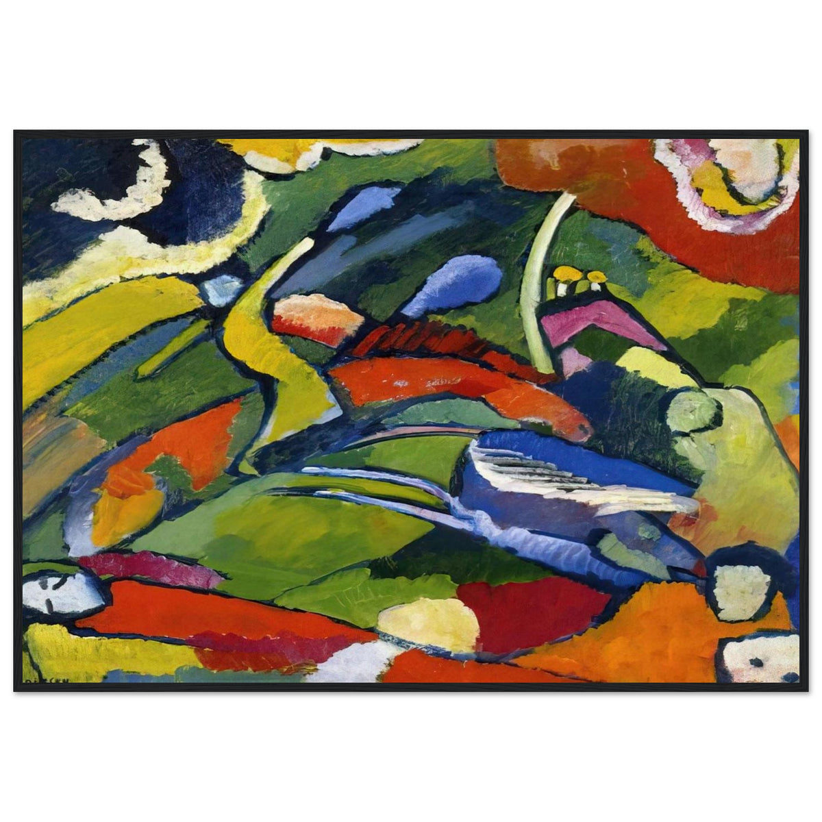 TWO RIDERS AND RECLINING FIGURE Framed Poster | Wassily Kandinsky Framed Prints Wall Art | Wassily Kandinsky Shop