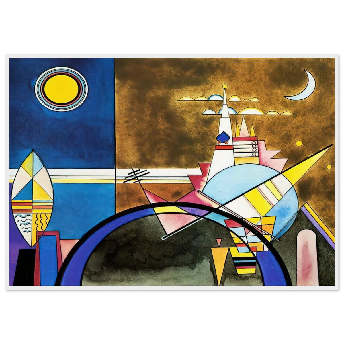PICTURE XVI THE GREAT GATE OF KIEV STAGE SET FOR MUSSORGSKY S PICTURES AT AN EXHIBITION IN 1928 Framed Poster | Wassily Kandinsky Framed Prints Wall Art | Wassily Kandinsky Shop