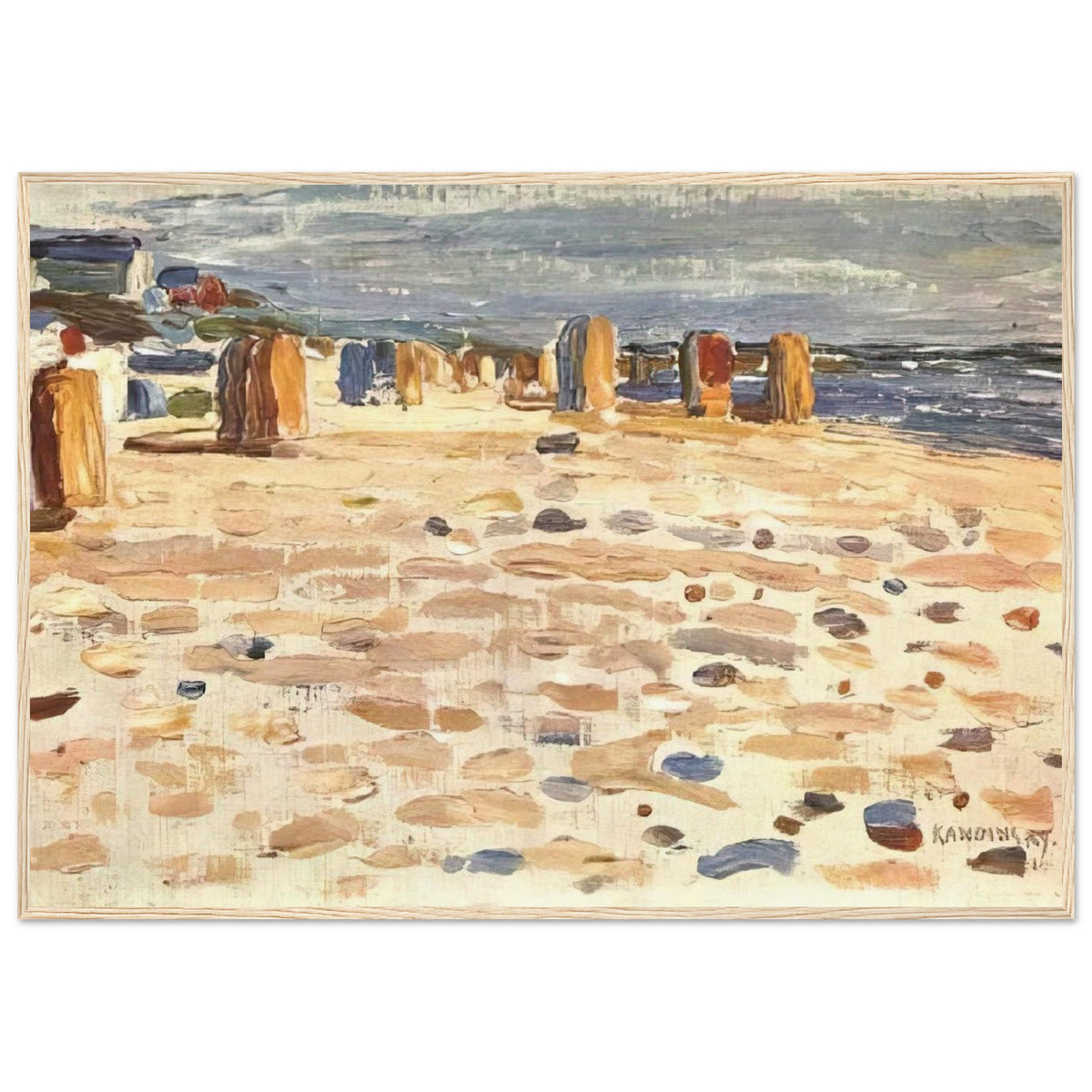 BEACH BASKETS IN HOLLAND 1904 Framed Poster | Wassily Kandinsky Framed Prints Wall Art | Wassily Kandinsky Shop